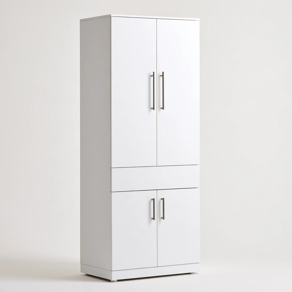 Meuble de rangement aux lignes épurées, coloris blanc