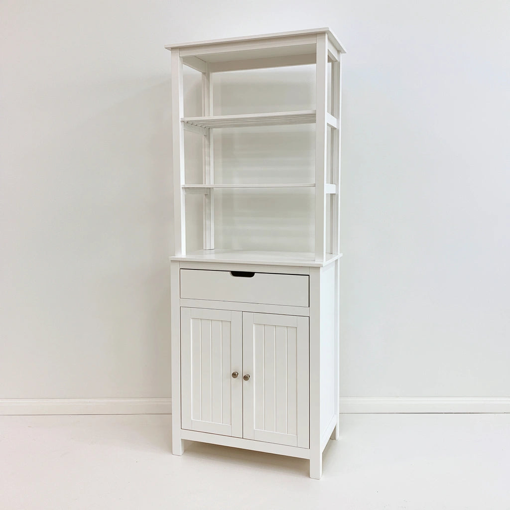 Armoire de cuisine haute aux lignes épurées, coloris blanc
