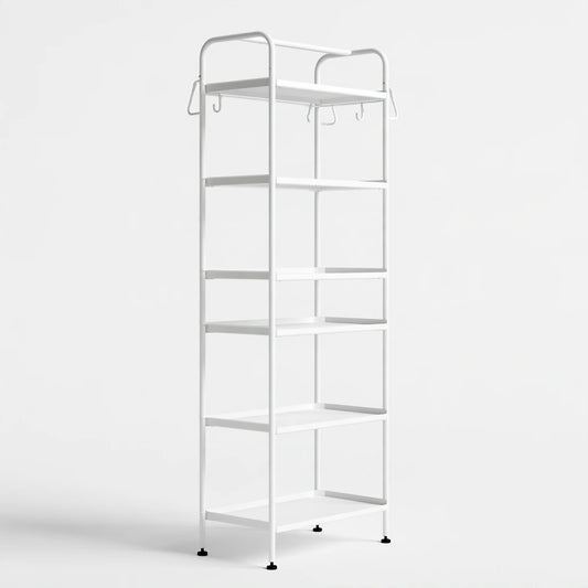 Étagère de rangement en métal à cinq niveaux, coloris blanc