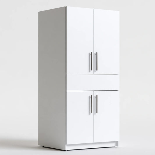 Meuble de rangement aux lignes épurées, coloris blanc