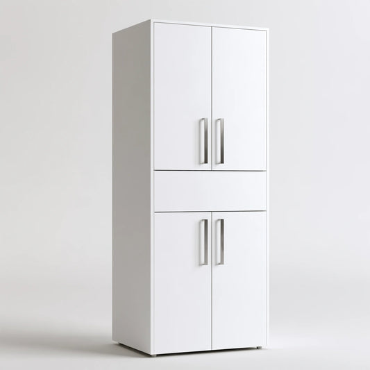Meuble de rangement aux lignes épurées, coloris blanc