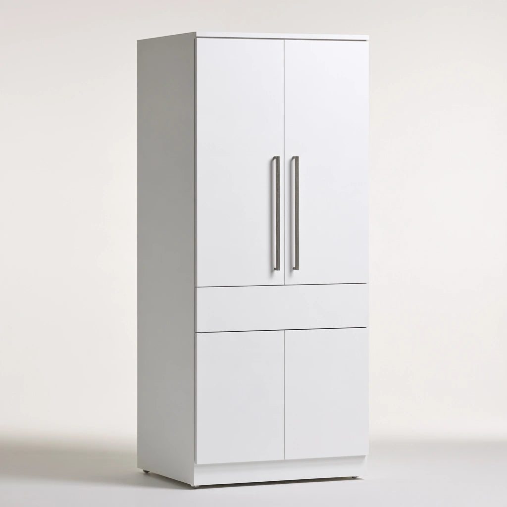 Meuble de rangement aux lignes épurées, coloris blanc